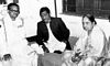 Samaresh's father  Sangeetacharya Amaresh Ch Chawdhury with Ustad Latafat Hussain Khan Saheb and Smt Hirabai Badeokar